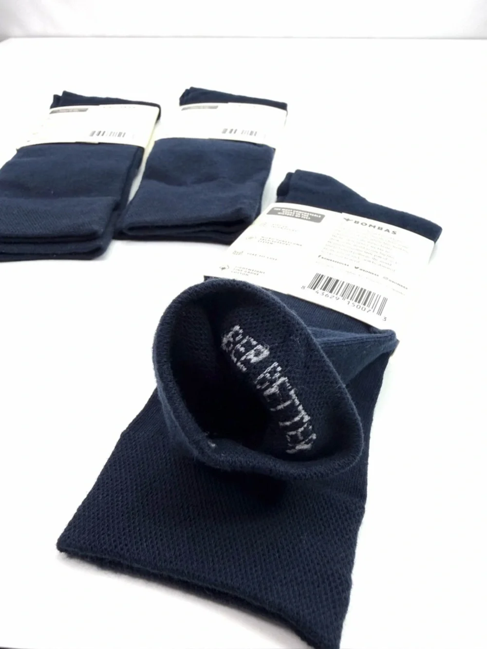 Bombas Navy Blue Lightweight Women’s Calf Dress Crew Socks Set of 3 Pairs NWT